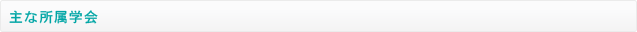 主な所属学会